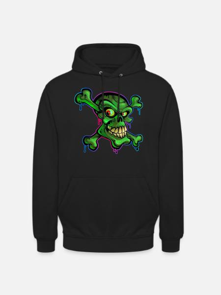 Pirate Skull Cartoon Graffiti - Unisex Hoodie - black