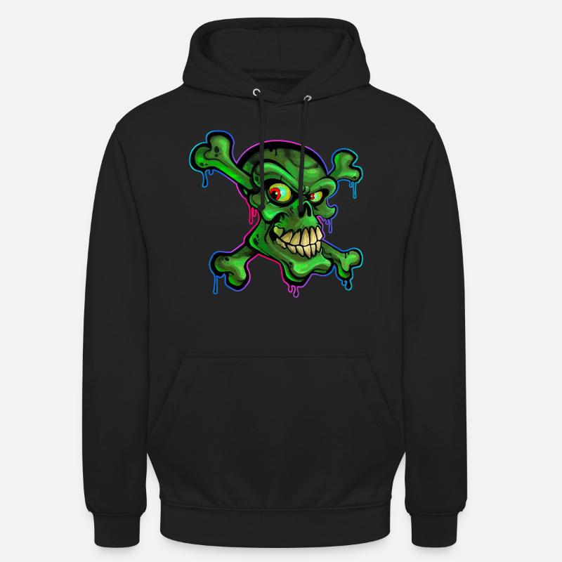 Pirate Crâne Cartoon Graffiti - Sweat-shirt à capuche unisexe - noir