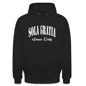 Sola Gratia Believe the Gospel Grace Only - Unisex Hoodie - black - Front - Alina (178cm) & Michal (187cm)
