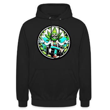 Héros du cannabis en costume - Sweat-shirt à capuche unisexe - noir - Devant - Alina (178cm) & Michal (187cm)