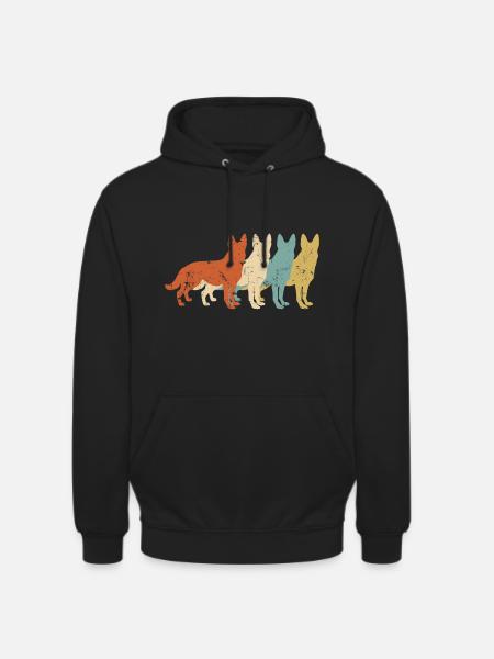 Deutscher Schäferhund Retro Hunde - Unisex Hoodie - Schwarz