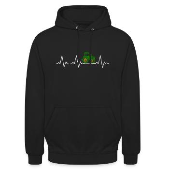 Traktor Trecker - Unisex Hoodie - Schwarz - Vorne - Alina (178cm) & Michal (187cm)