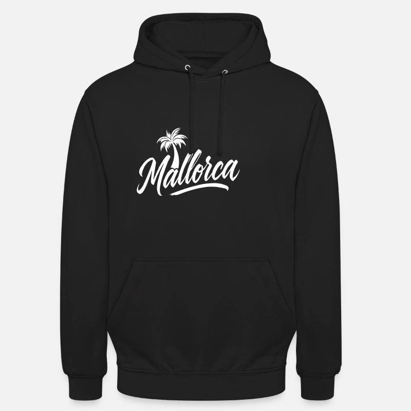 Palmiers lettrage de Majorque - Sweat-shirt à capuche unisexe - noir
