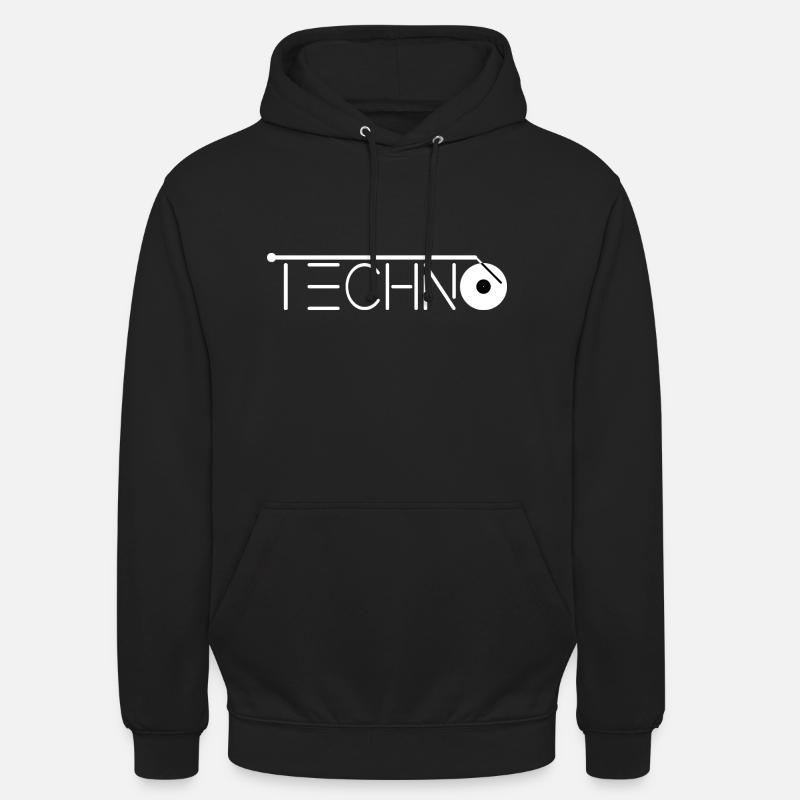 Techno - Sweat-shirt à capuche unisexe - noir