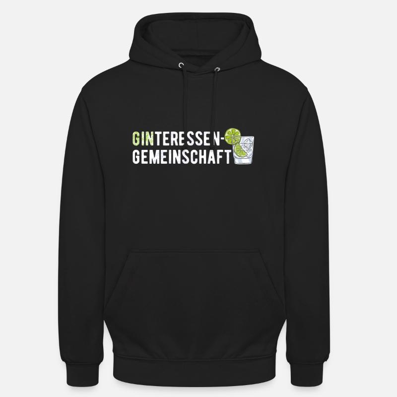 GINteressen Communauté Gin Amateurs - Sweat-shirt à capuche unisexe - noir