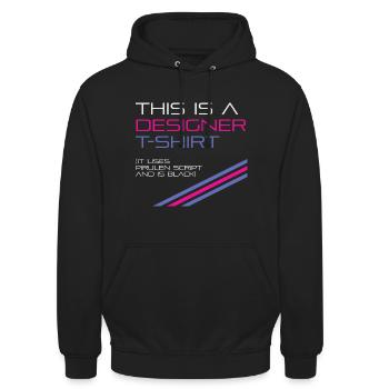 Designer T Shirt - Unisex Hoodie - Schwarz - Vorne - Alina (178cm) & Michal (187cm)