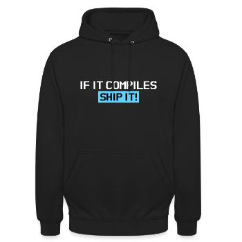 Witziger Spruchfür Entwickler und Programmierer - Unisex Hoodie - Schwarz - Vorne - Alina (178cm) & Michal (187cm)
