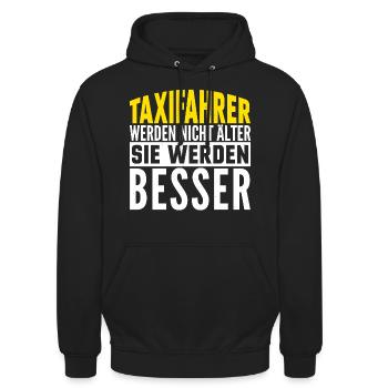 Taxifahrer Taxi lustiger Spruch Geschenkidee - Unisex Hoodie - Schwarz - Vorne - Alina (178cm) & Michal (187cm)