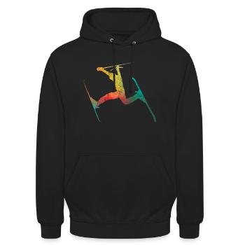 Ski - Sweat-shirt à capuche unisexe - noir - Devant - Alina (178cm) & Michal (187cm)