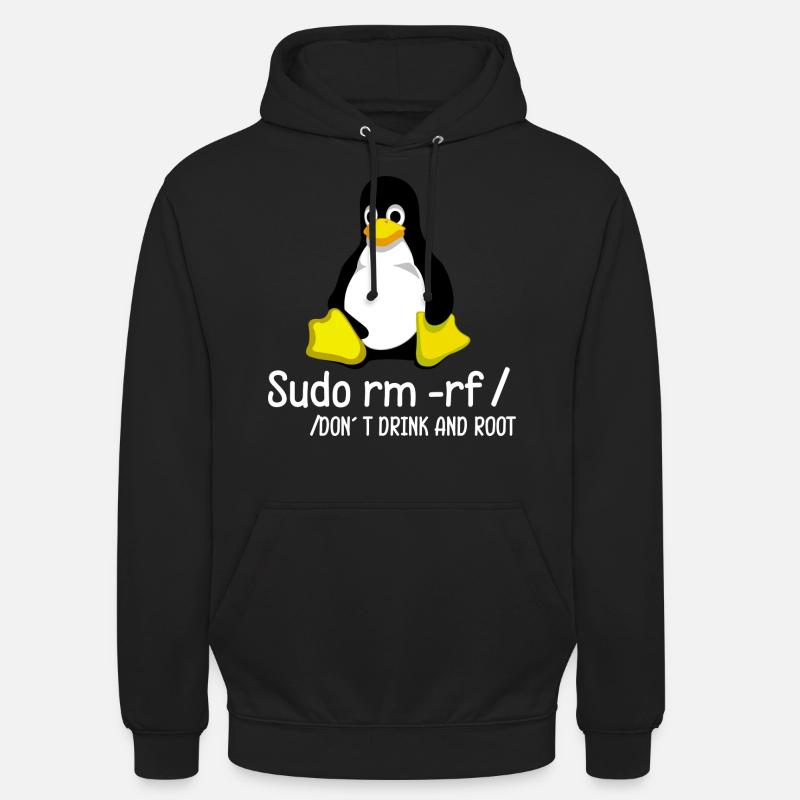 Sudo rm -rf / Programmeur Tux Pingouin Coding Sweat-shirt à capuche unisexe