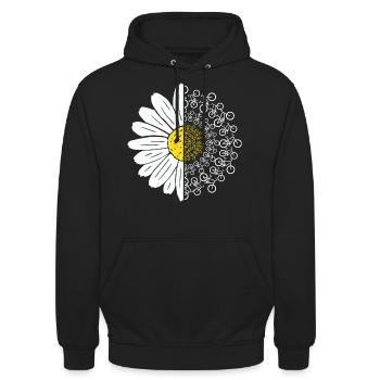Fahrrad Blume - Unisex Hoodie - Schwarz - Vorne - Alina (178cm) & Michal (187cm)