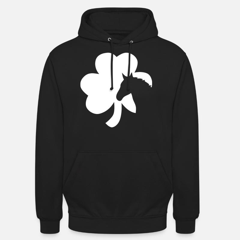 Kleeblatt Pferd Kleeblatt mit Pferd - Unisex Hoodie - Schwarz