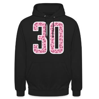 30 Numéro 30 ans idée cadeau - Sweat-shirt à capuche unisexe - noir - Devant - Alina (178cm) & Michal (187cm)
