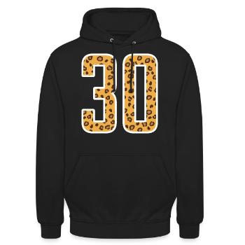 30 Numéro 30 ans idée cadeau - Sweat-shirt à capuche unisexe - noir - Devant - Alina (178cm) & Michal (187cm)