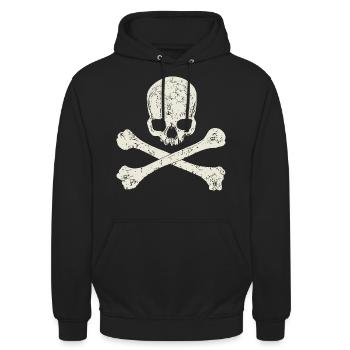 Crâne et os - Sweat-shirt à capuche unisexe - noir - Devant - Alina (178cm) & Michal (187cm)