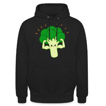 Starker Brokkoli - Unisex Hoodie - Schwarz - Vorne - Alina (178cm) & Michal (187cm)
