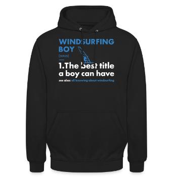 Sport Boy Windsurfing - Unisex Hoodie - black - Front - Alina (178cm) & Michal (187cm)