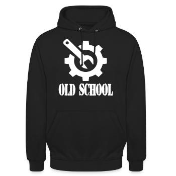 Old School - Unisex Hoodie - black - Front - Alina (178cm) & Michal (187cm)