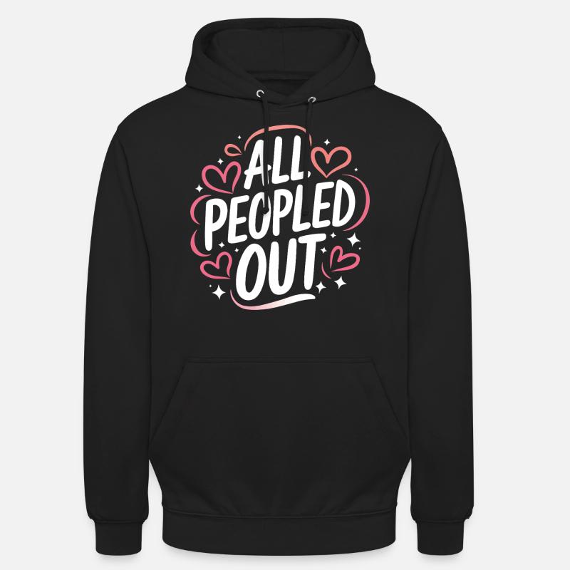 Introverti, antisocial, introverti - Sweat-shirt à capuche unisexe - noir