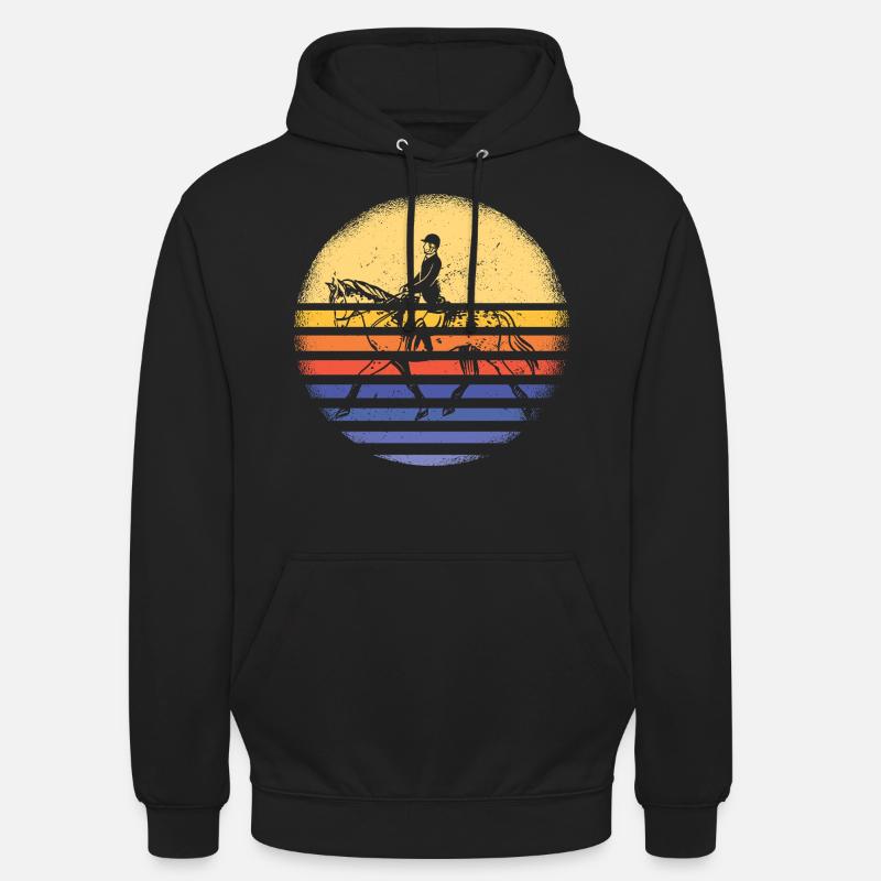 Jumper Rétro Sunset Saut d’obstacles - Sweat-shirt à capuche unisexe - noir