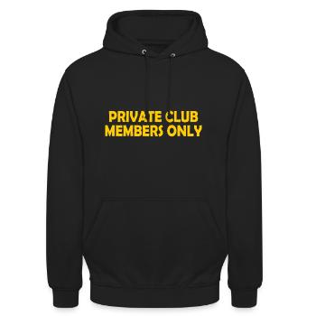private club members only - Unisex Hoodie - Schwarz - Vorne - Alina (178cm) & Michal (187cm)