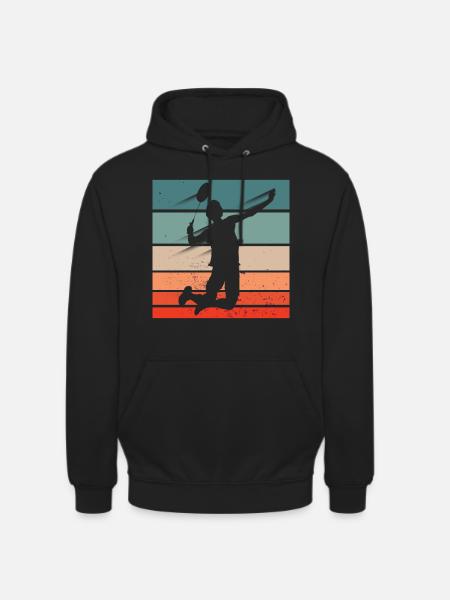 Badminton Player Jump Smash - Unisex Hoodie - black