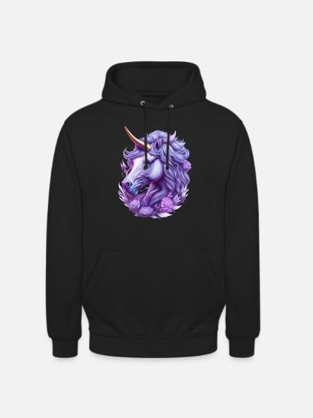 Majestätisches Einhorn - Unisex Hoodie - Schwarz