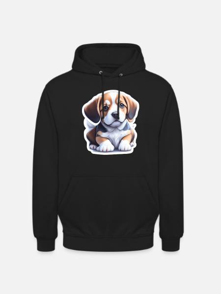 Chiot Beagle mignon - Sweat-shirt à capuche unisexe - noir