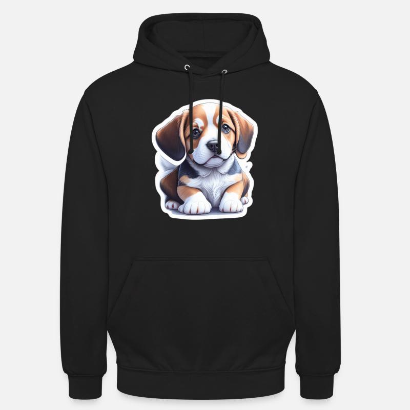 Chiot Beagle mignon - Sweat-shirt à capuche unisexe - noir