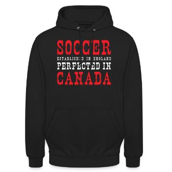 Canada Soccer Canadian Football Canada Futbol - Unisex Hoodie - Schwarz - Vorne - Alina (178cm) & Michal (187cm)