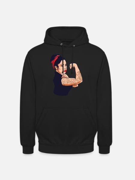 Tattoo Feminismus Geschenkidee Frauen-Power - Unisex Hoodie - Schwarz