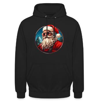 Santa Claus - Unisex Hoodie - black - Front - Alina (178cm) & Michal (187cm)