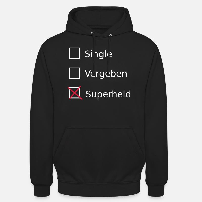 Single Vergeben Superheld - Unisex Hoodie - Schwarz