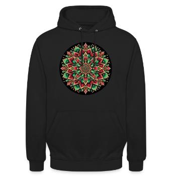 Équilibre de l’harmonie du mandala - Sweat-shirt à capuche unisexe - noir - Devant - Alina (178cm) & Michal (187cm)