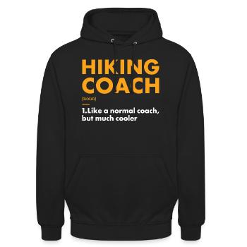 Hiker Coach Definition Hiking - Unisex Hoodie - Schwarz - Vorne - Alina (178cm) & Michal (187cm)