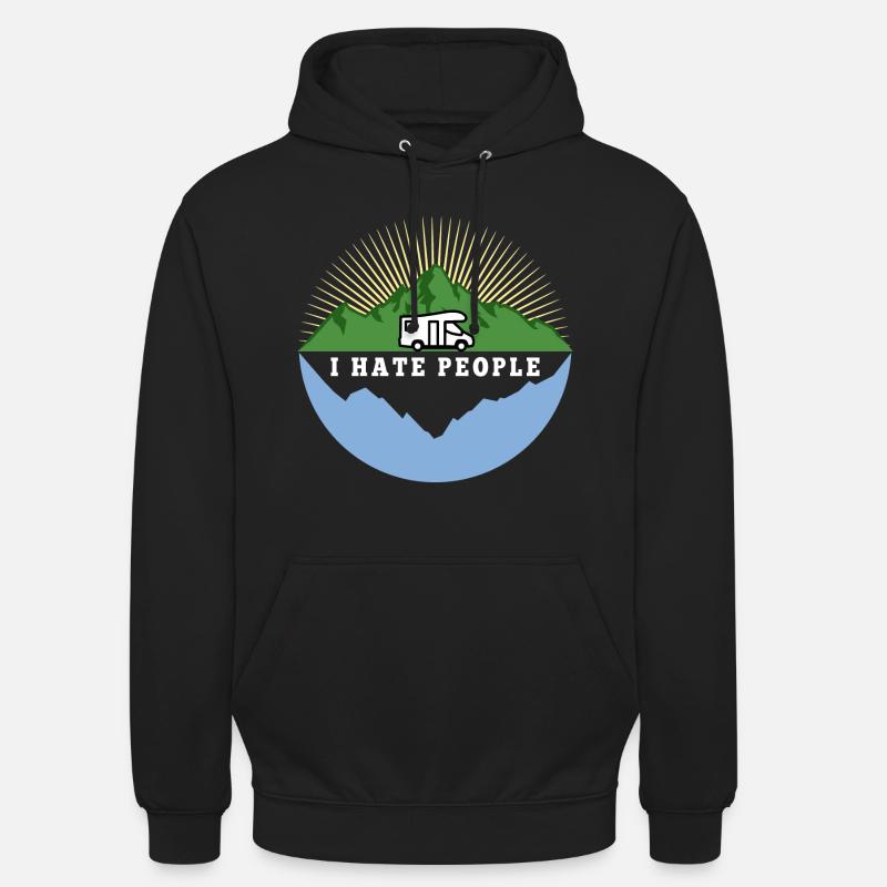 I hate people - Camping Nature Solitude - Sweat-shirt à capuche unisexe - noir