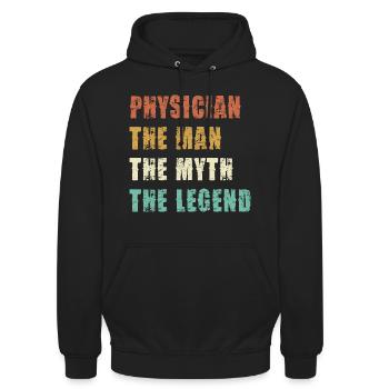 Arzt Mythos Legende Shirt - Unisex Hoodie - Schwarz - Vorne - Alina (178cm) & Michal (187cm)