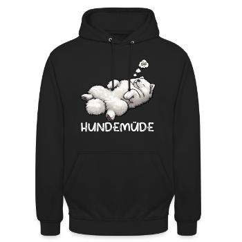 Dog Tired Samoyed Samoyed Owner Samoyed Dog - Unisex Hoodie - black - Front - Alina (178cm) & Michal (187cm)