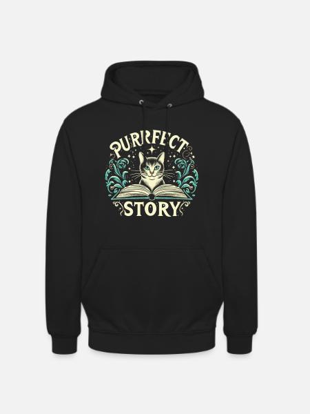 Chat de lecture - Sweat-shirt à capuche unisexe - noir