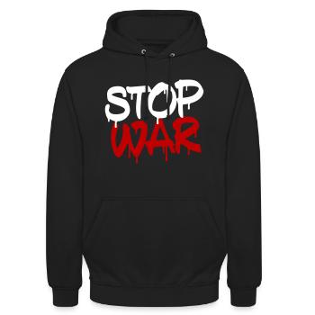 STOP WAR - Unisex Hoodie - Schwarz - Vorne - Alina (178cm) & Michal (187cm)