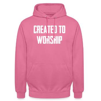 Created To Worship - Unisex Hoodie - pink - Front - Alina (178cm) & Michal (187cm)