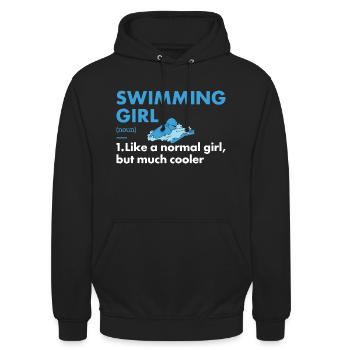 Sport Girl Swimming - Unisex Hoodie - Schwarz - Vorne - Alina (178cm) & Michal (187cm)