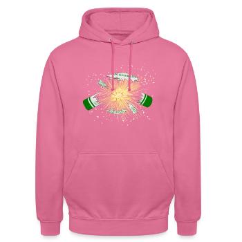 Feuerwerk Böller Explodiert Pyro - Unisex Hoodie - Pink - Vorne - Alina (178cm) & Michal (187cm)