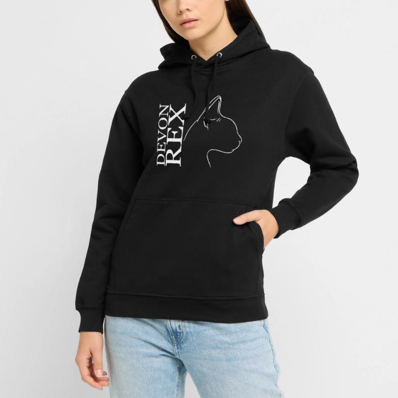 Devon Rex Profil Chat Chat Wilsigns Sweat-shirt à capuche unisexe