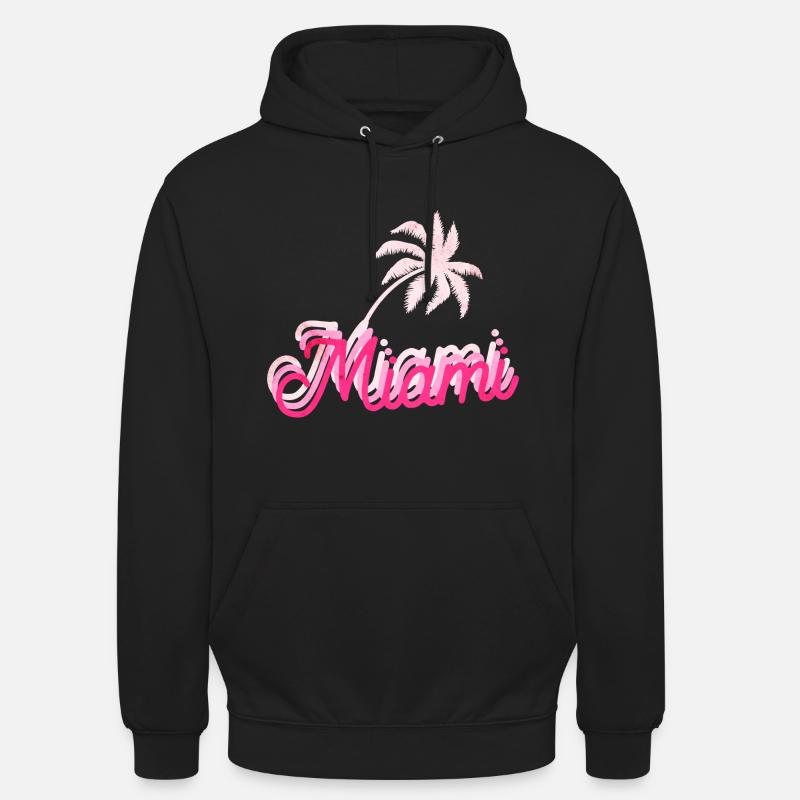 Miami, Floride - Sweat-shirt à capuche unisexe - noir
