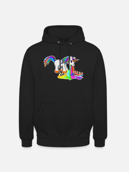 Kotzendes Einhorn - Unisex Hoodie - Schwarz