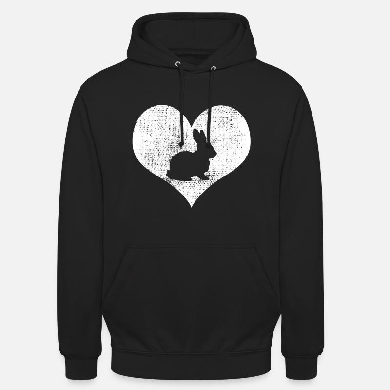 J'aime les lapins - Sweat-shirt à capuche unisexe - noir