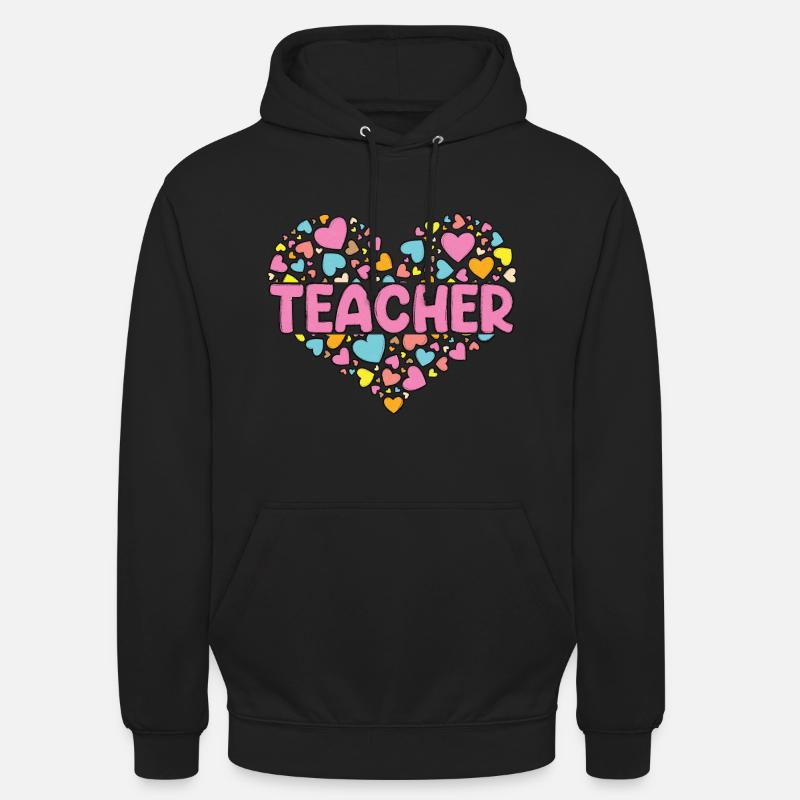 Cœur d’enseignant - Sweat-shirt à capuche unisexe - noir