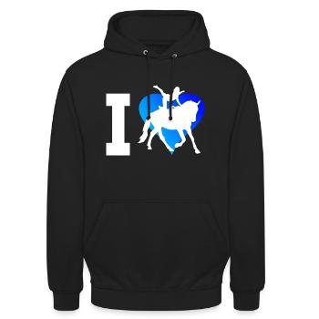 Gymnastique Artistique à Cheval - Sweat-shirt à capuche unisexe - noir - Devant - Alina (178cm) & Michal (187cm)