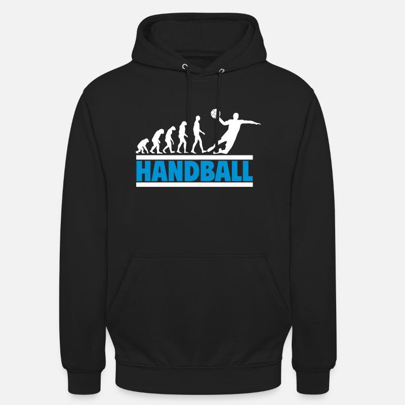 Évolution vers un joueur de handball,handball - Sweat-shirt à capuche unisexe - noir